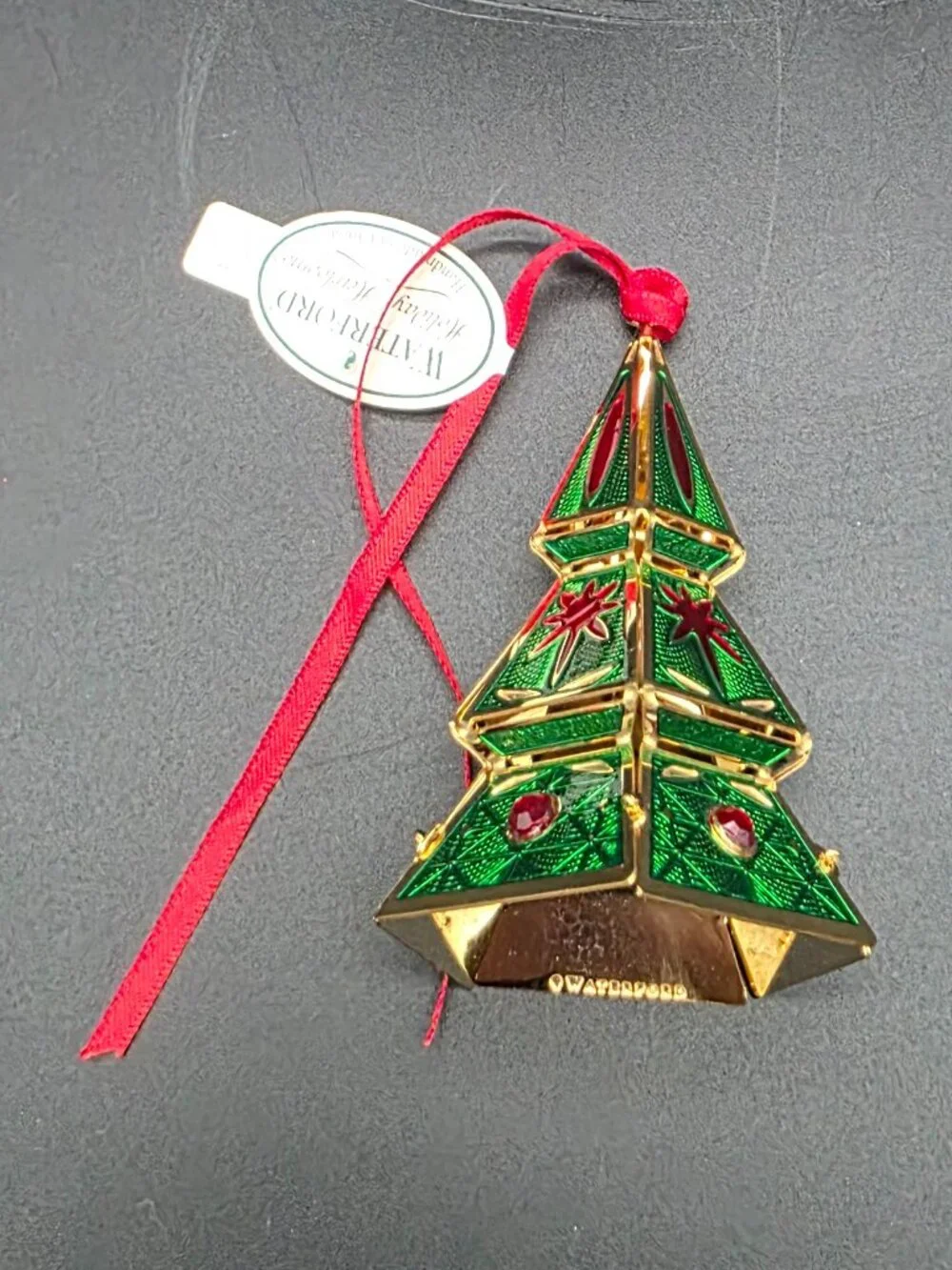 Waterford Holiday Heirlooms Green metal Christmas Tree Decorative Ornament